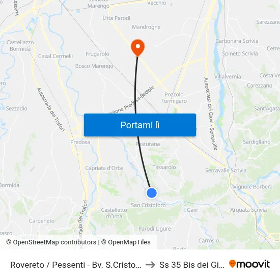 Rovereto / Pessenti - Bv. S.Cristoforo to Ss 35 Bis dei Giovi map