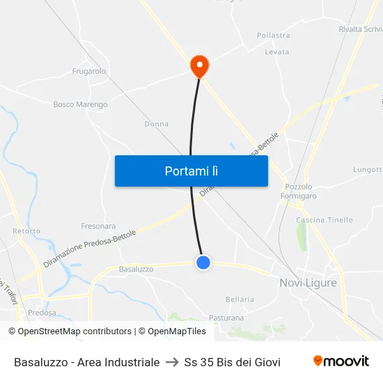 Basaluzzo - Area Industriale to Ss 35 Bis dei Giovi map