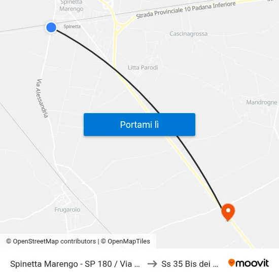 Spinetta Marengo - SP 180 / Via Levata to Ss 35 Bis dei Giovi map