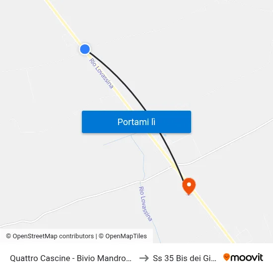 Quattro Cascine - Bivio Mandrogne to Ss 35 Bis dei Giovi map