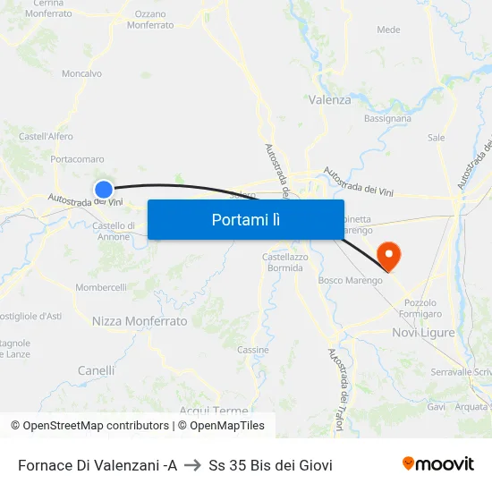 Fornace Di Valenzani -A to Ss 35 Bis dei Giovi map