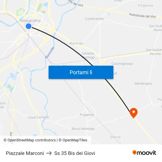 Piazzale Marconi to Ss 35 Bis dei Giovi map