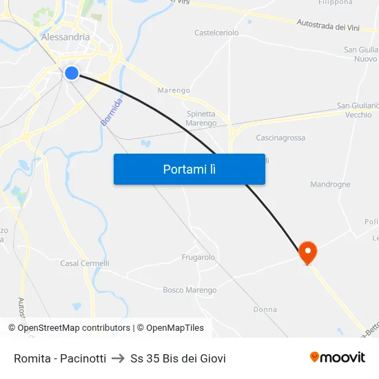 Romita - Pacinotti to Ss 35 Bis dei Giovi map