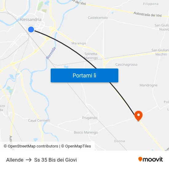 Allende to Ss 35 Bis dei Giovi map