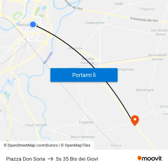 Piazza Don Soria to Ss 35 Bis dei Giovi map
