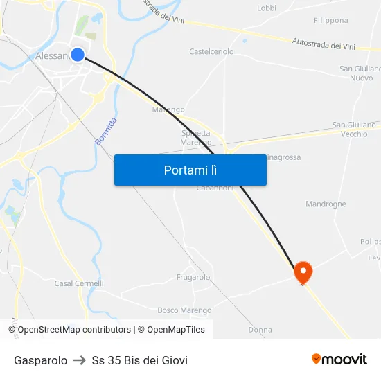 Gasparolo to Ss 35 Bis dei Giovi map
