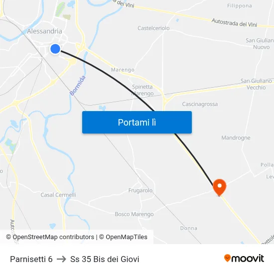 Parnisetti 6 to Ss 35 Bis dei Giovi map