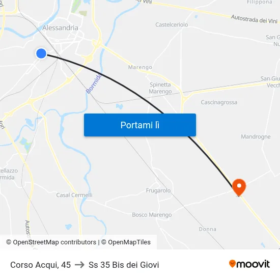 Corso Acqui, 45 to Ss 35 Bis dei Giovi map