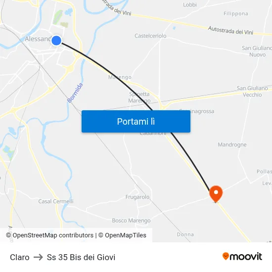 Claro to Ss 35 Bis dei Giovi map