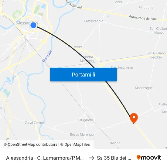 Alessandria - C. Lamarmora/P.Matteotti to Ss 35 Bis dei Giovi map