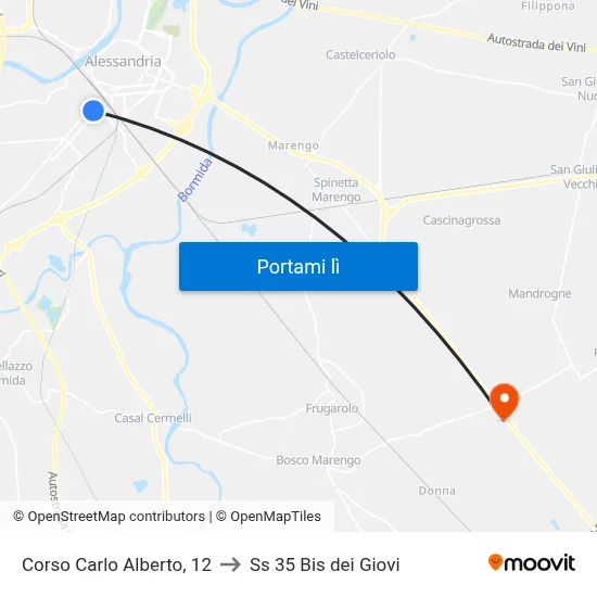 Corso Carlo Alberto, 12 to Ss 35 Bis dei Giovi map