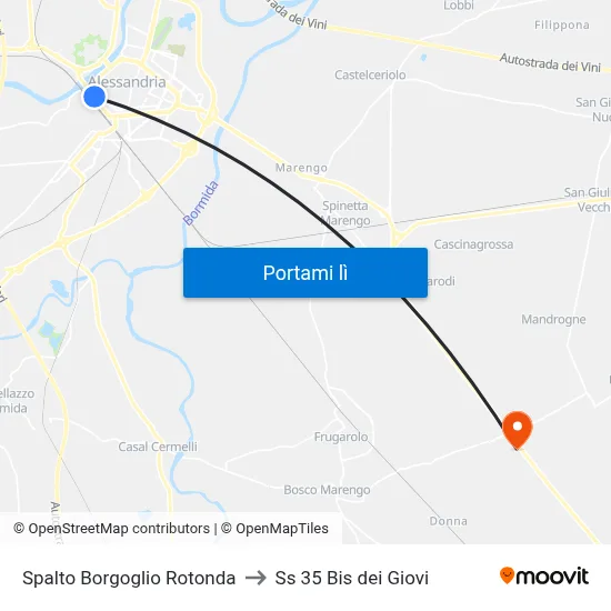Spalto Borgoglio Rotonda to Ss 35 Bis dei Giovi map