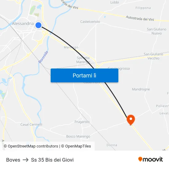 Boves to Ss 35 Bis dei Giovi map