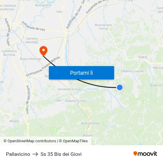 Pallavicino to Ss 35 Bis dei Giovi map