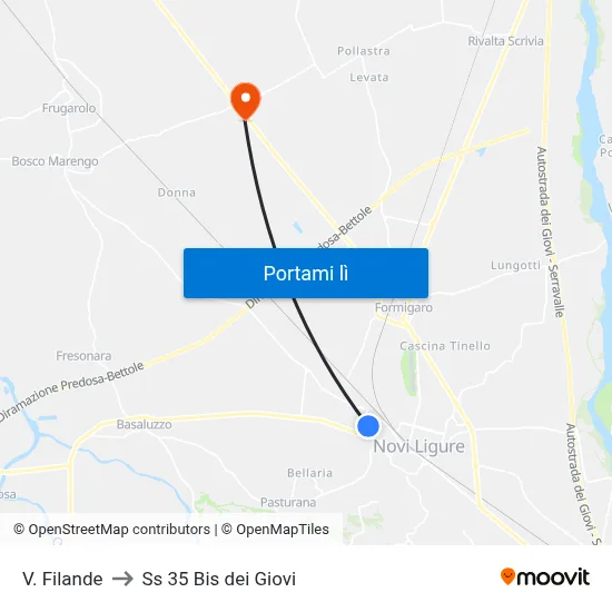 V. Filande to Ss 35 Bis dei Giovi map