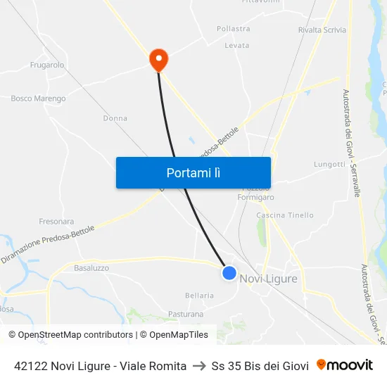 42122 Novi Ligure - Viale Romita to Ss 35 Bis dei Giovi map