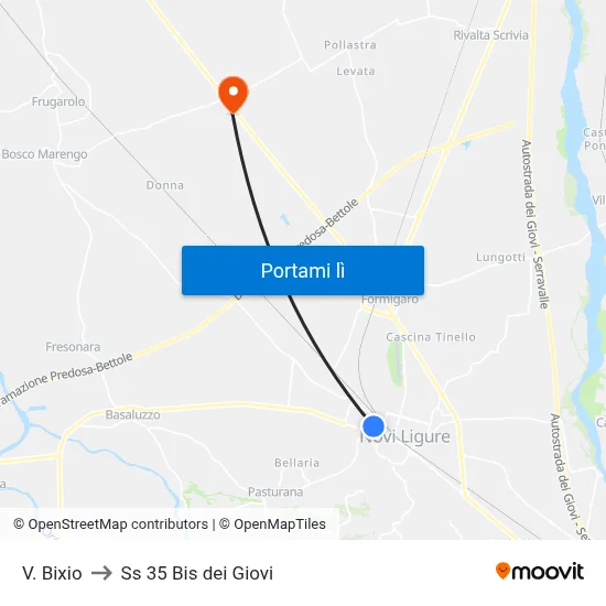 V. Bixio to Ss 35 Bis dei Giovi map