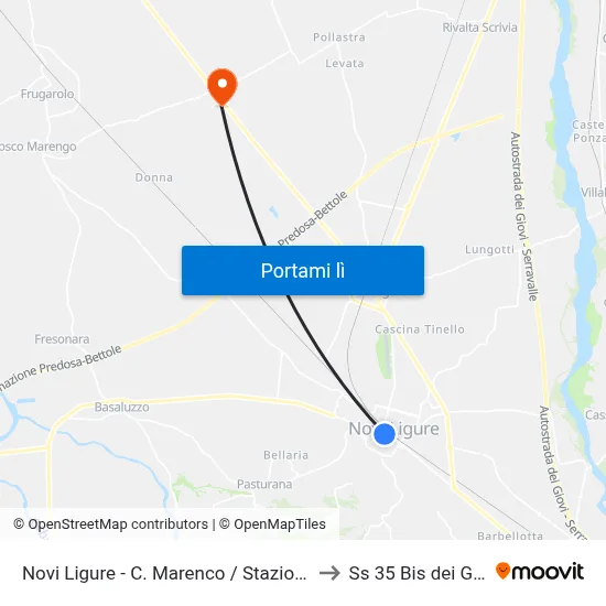 Novi Ligure - C. Marenco / Stazione FS to Ss 35 Bis dei Giovi map