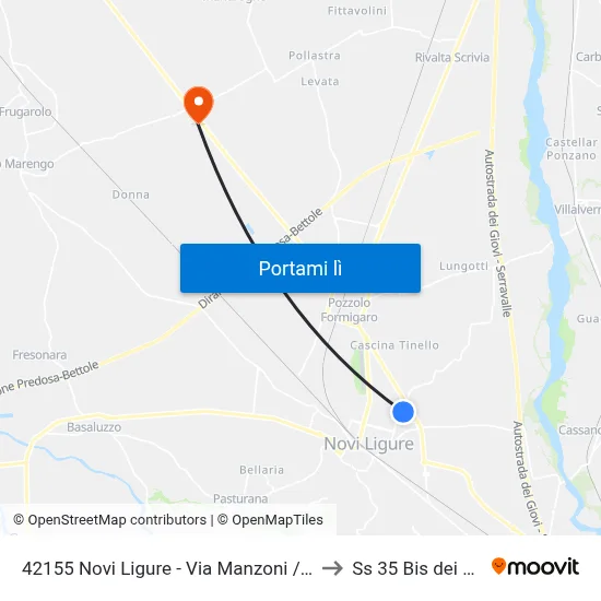 42155 Novi Ligure - Via Manzoni / Anffas to Ss 35 Bis dei Giovi map