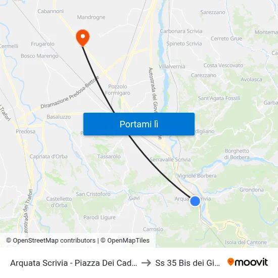 Arquata Scrivia - Piazza Dei Caduti to Ss 35 Bis dei Giovi map
