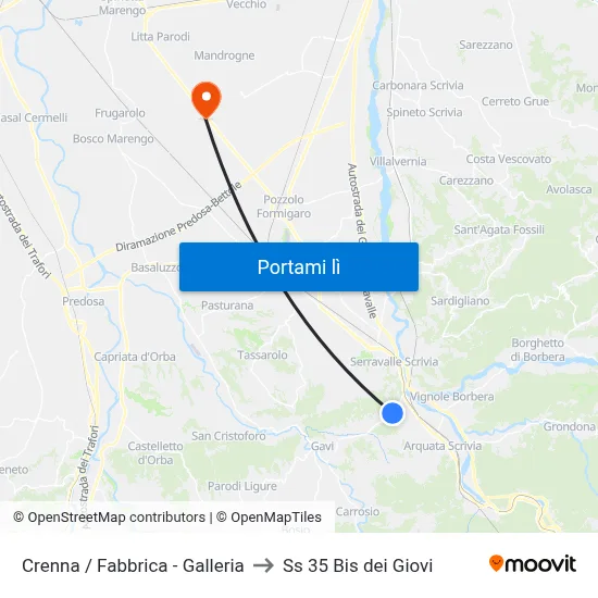 Crenna / Fabbrica - Galleria to Ss 35 Bis dei Giovi map