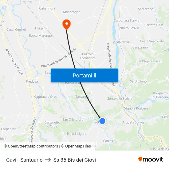 Gavi - Santuario to Ss 35 Bis dei Giovi map
