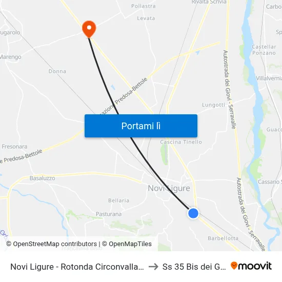 Novi Ligure - Rotonda Circonvallazione to Ss 35 Bis dei Giovi map