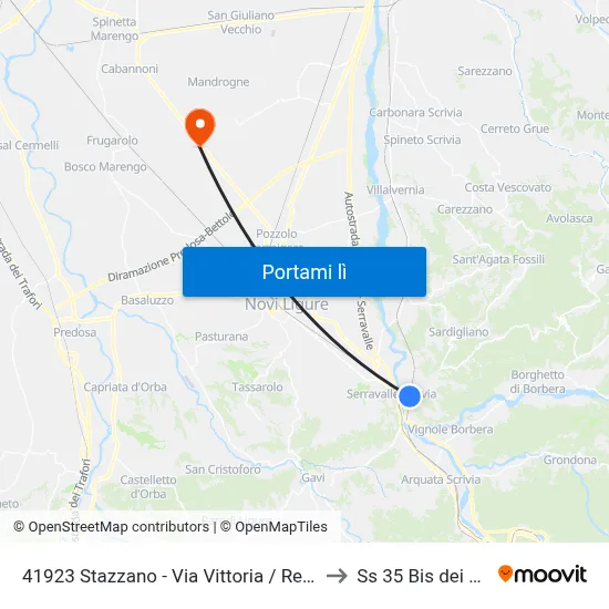 41923 Stazzano - Via Vittoria / Reg. Piani to Ss 35 Bis dei Giovi map