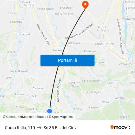 Corso Italia, 110 to Ss 35 Bis dei Giovi map