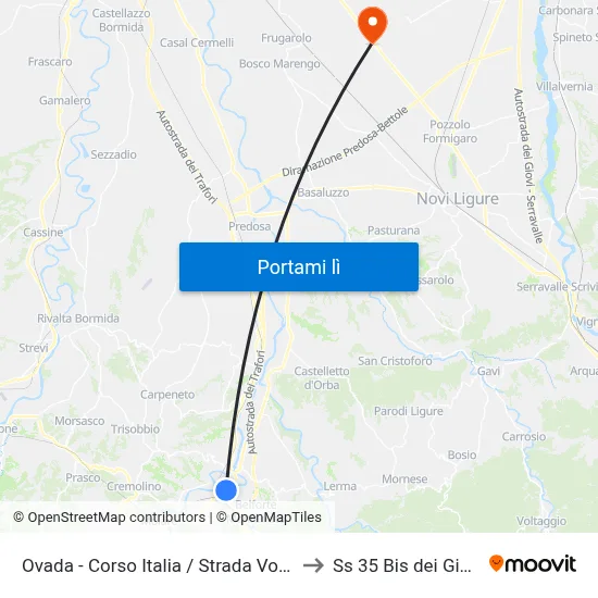 Ovada - Corso Italia / Strada Voltri to Ss 35 Bis dei Giovi map