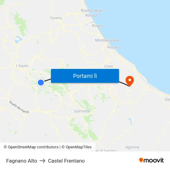 Fagnano Alto to Castel Frentano map