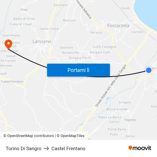 Torino Di Sangro to Castel Frentano map