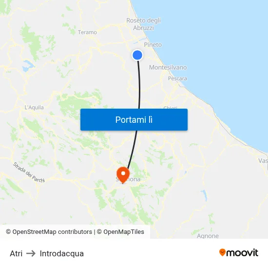 Atri to Introdacqua map