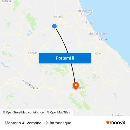 Montorio Al Vomano to Introdacqua map