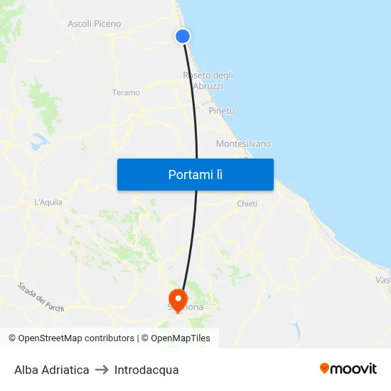 Alba Adriatica to Introdacqua map