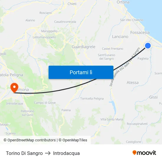 Torino Di Sangro to Introdacqua map