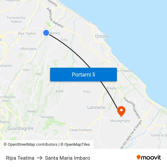 Ripa Teatina to Santa Maria Imbaro map