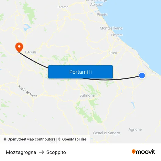 Mozzagrogna to Scoppito map