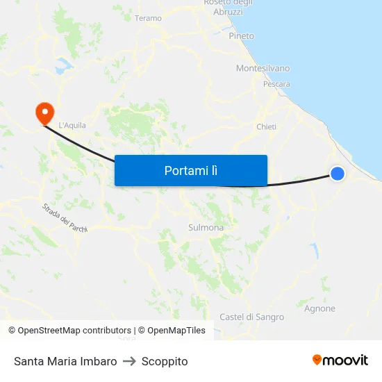 Santa Maria Imbaro to Scoppito map