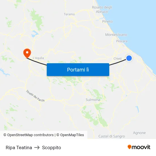 Ripa Teatina to Scoppito map