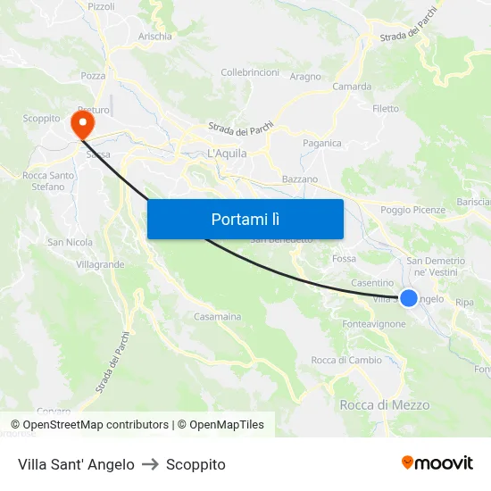 Villa Sant' Angelo to Scoppito map