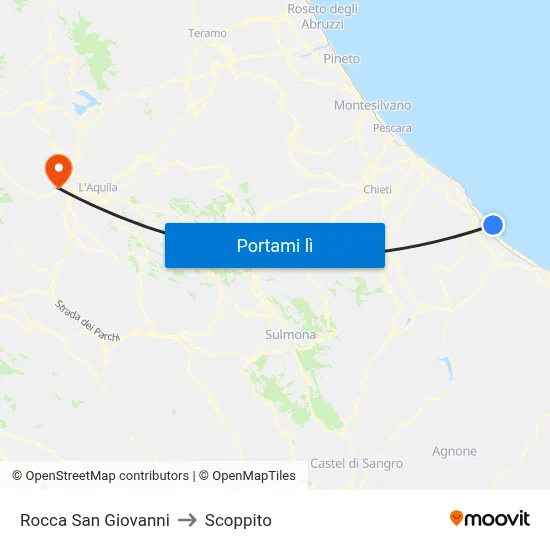Rocca San Giovanni to Scoppito map