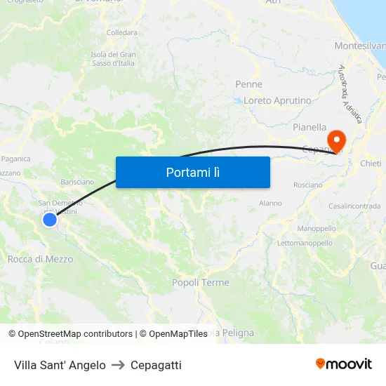 Villa Sant' Angelo to Cepagatti map