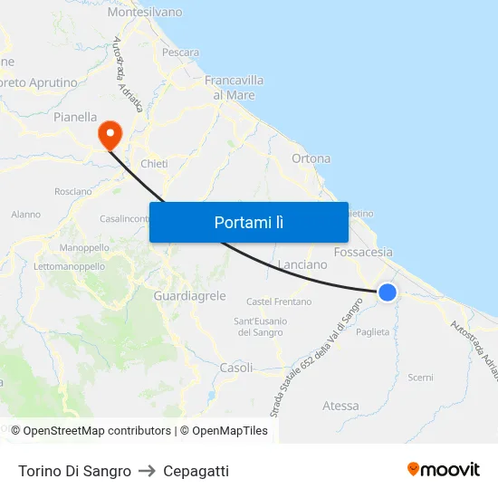 Torino Di Sangro to Cepagatti map