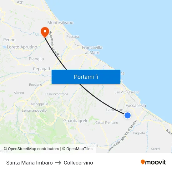Santa Maria Imbaro to Collecorvino map