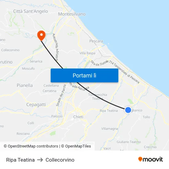 Ripa Teatina to Collecorvino map
