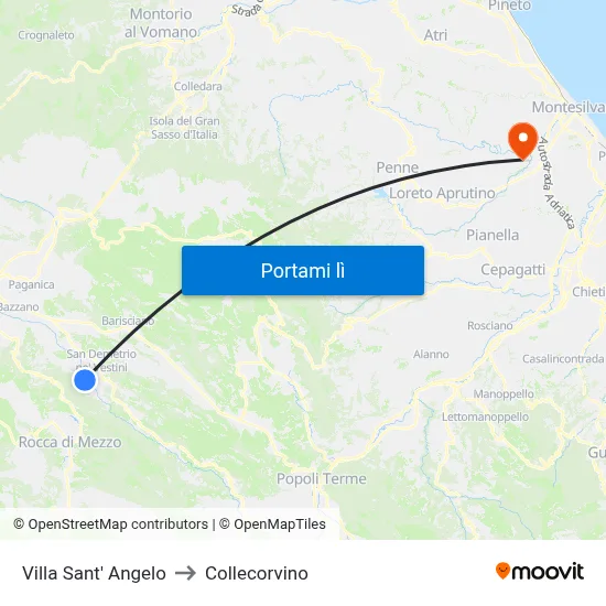 Villa Sant' Angelo to Collecorvino map