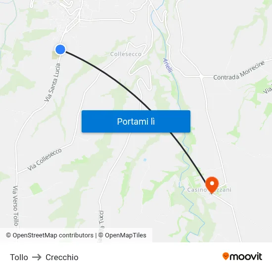 Tollo to Crecchio map