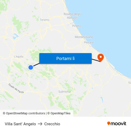 Villa Sant' Angelo to Crecchio map