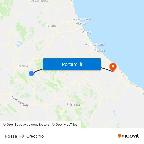 Fossa to Crecchio map